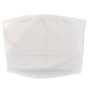 Spirit Jersey White Tube Top Sleeveless‎ Casual Basic Crop Top Bandeau